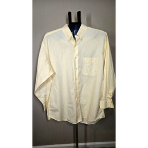 Tommy Hilfiger Mens Gold Chest Button Up Long Sleeve Shirt 16.5 x 33 Yellow